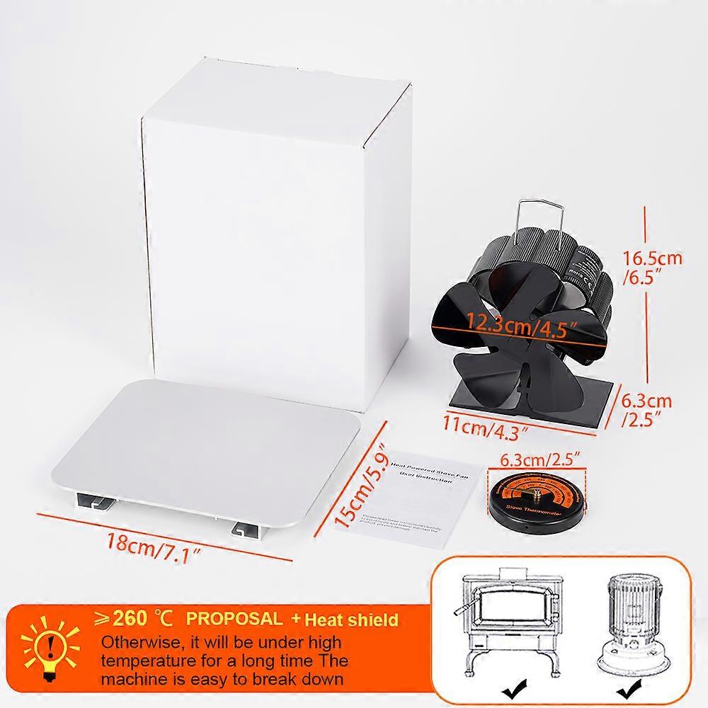 מיני 5-להבים חום תנור כוח מאוורר יומן מבער עץ מאוורר אקולוגי מאוורר אח רעש נמוך בית חורף חם יותר פיזור חום יעיל