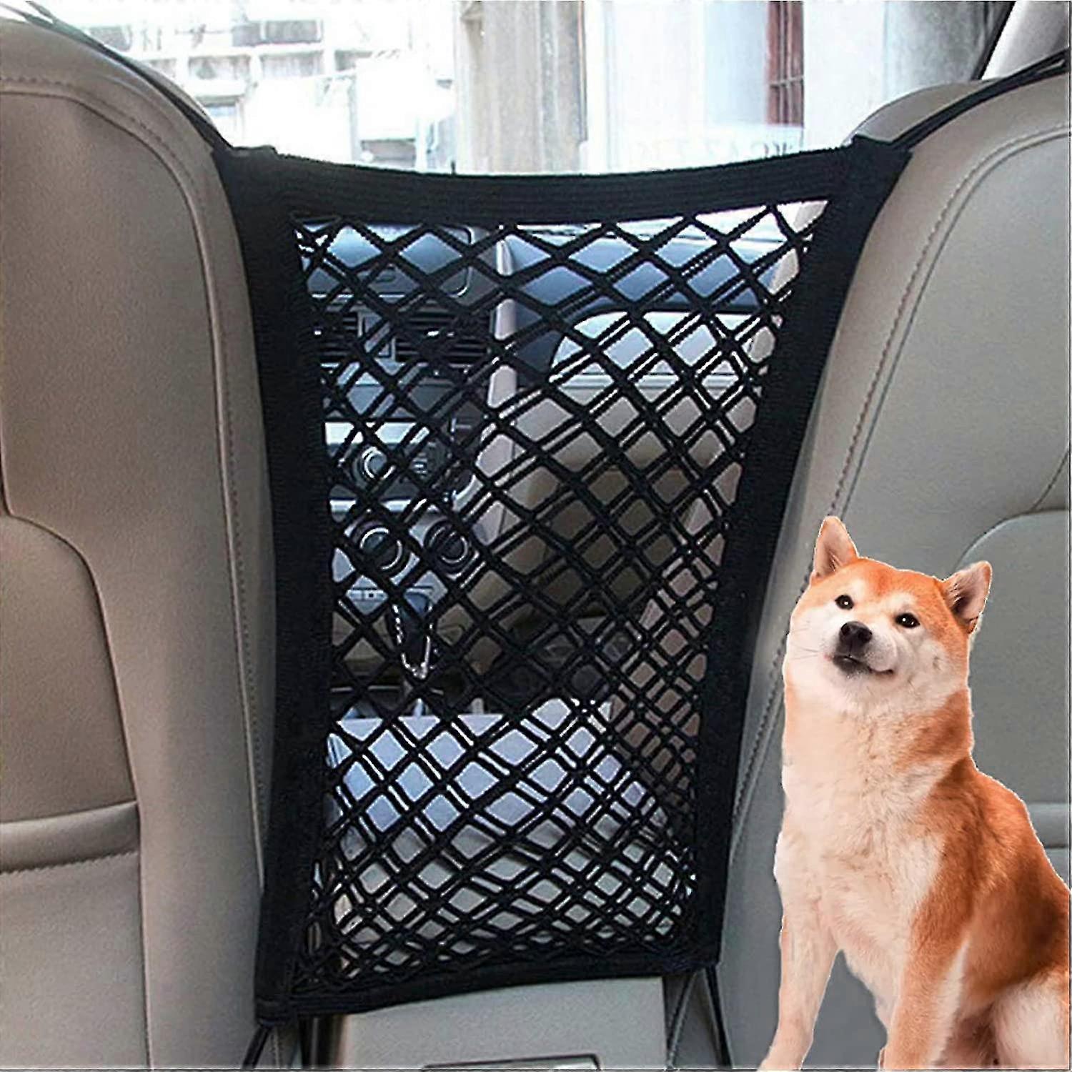 Dww-car Mesh Organizer, 2 Layers Car Seat Storage Net, 11.4x9.4in Universal Car Dog Protection Net, Baby And Dog Car Storage Net