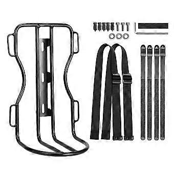 Prateleira de garfo dianteiro de bicicleta com garfo de bicicleta de metal Bolsa Racks de ciclismo de estrada Rolamento de carga 10L Portátil Bicicleta Bolsa Acessório 2 Pack