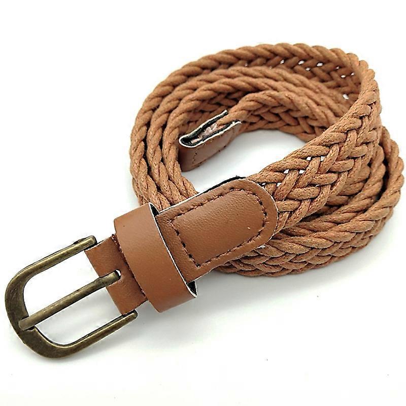 Retro Elastic Braided Waist Belt Unisex Stretch Pin Buckle Weave Fashion Waistband