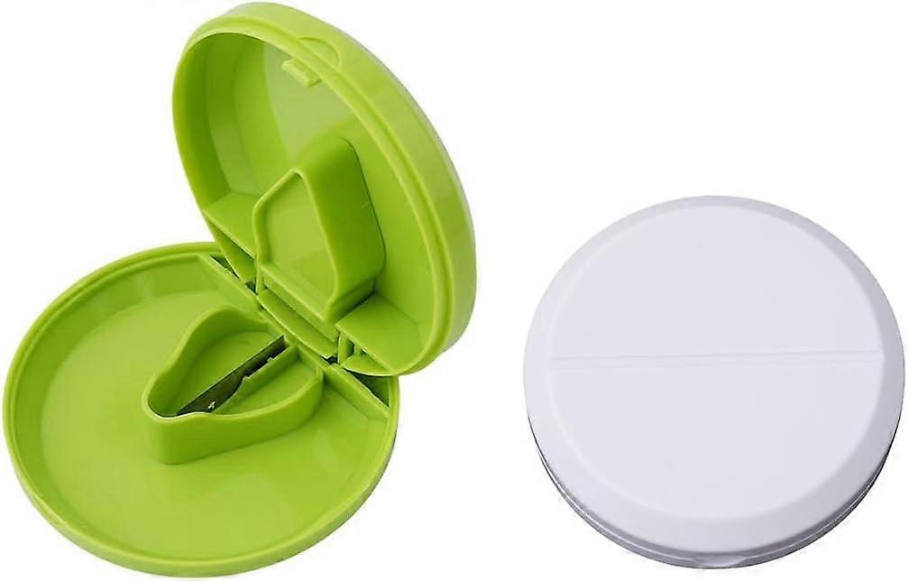 Pill Splitter 2, Pill Cutter for Separating and Carrying Medication, Pill Box with Blades for Small and Large Pills