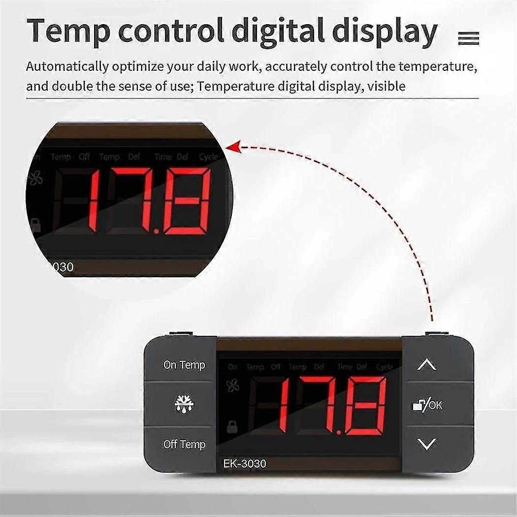 Digital Temperature Controller 220v Cool Heat Switch Refrigerator Refrigeration Defrost Thermostat Sensor(ek-3020)