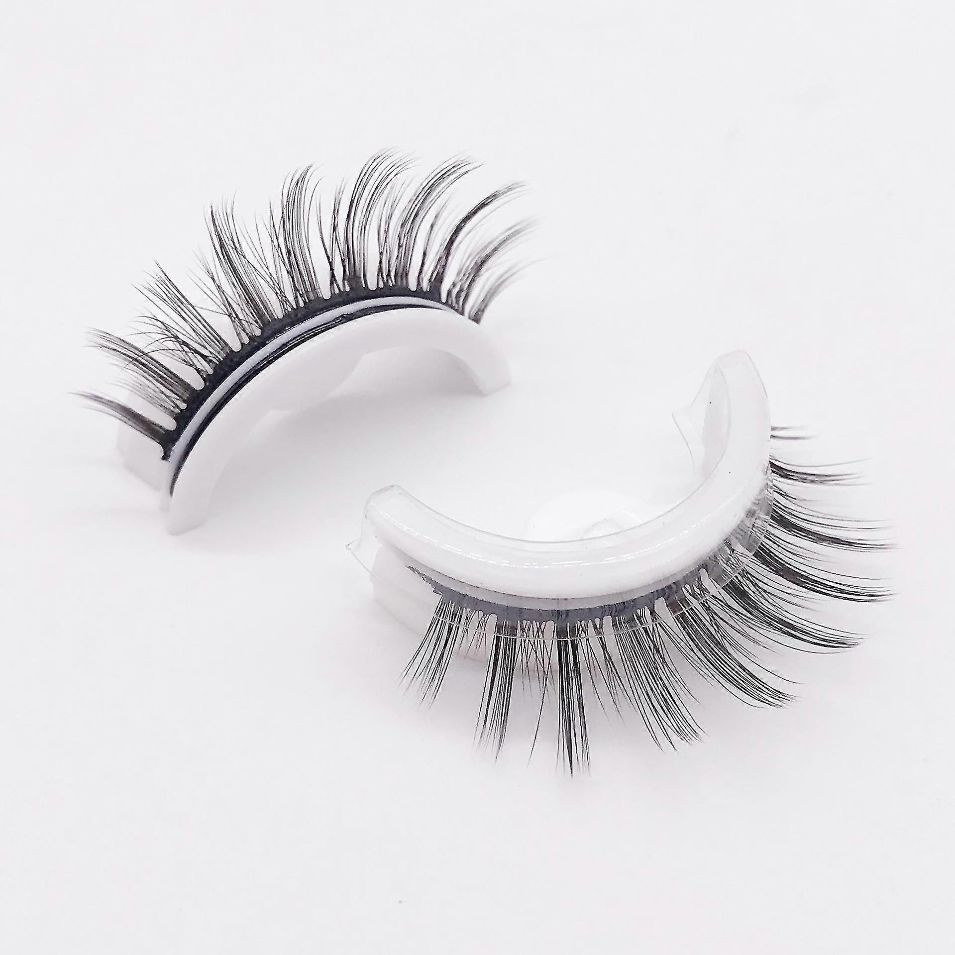 3pcs Reusable Self-adhesive Eyelashes With Natural Look Washable Glue Free Waterproof