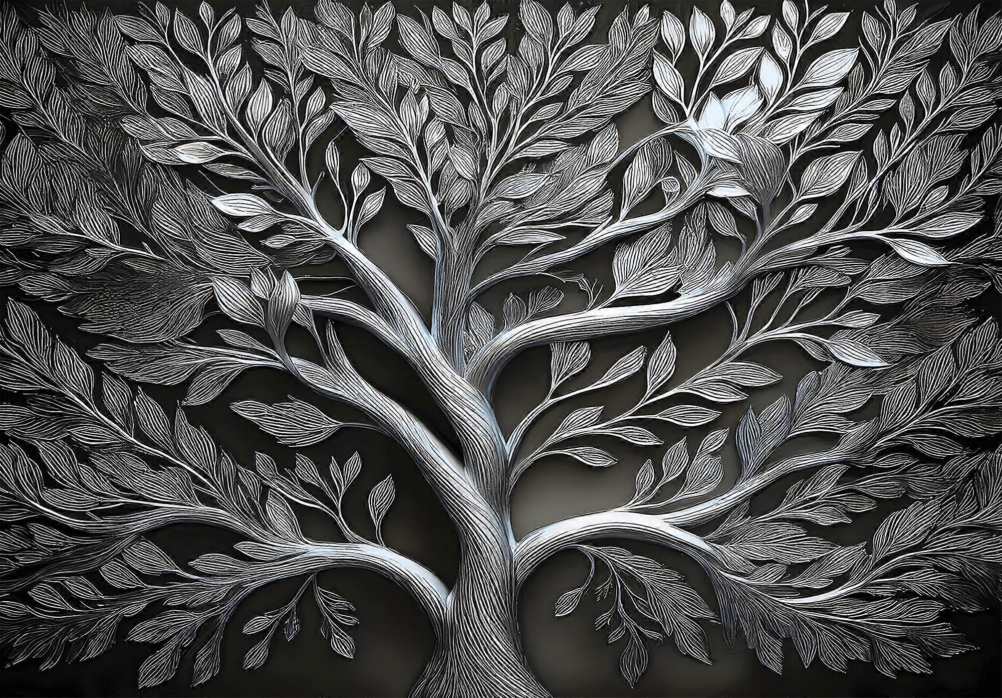 Wall Mural Majestic Silver Tree