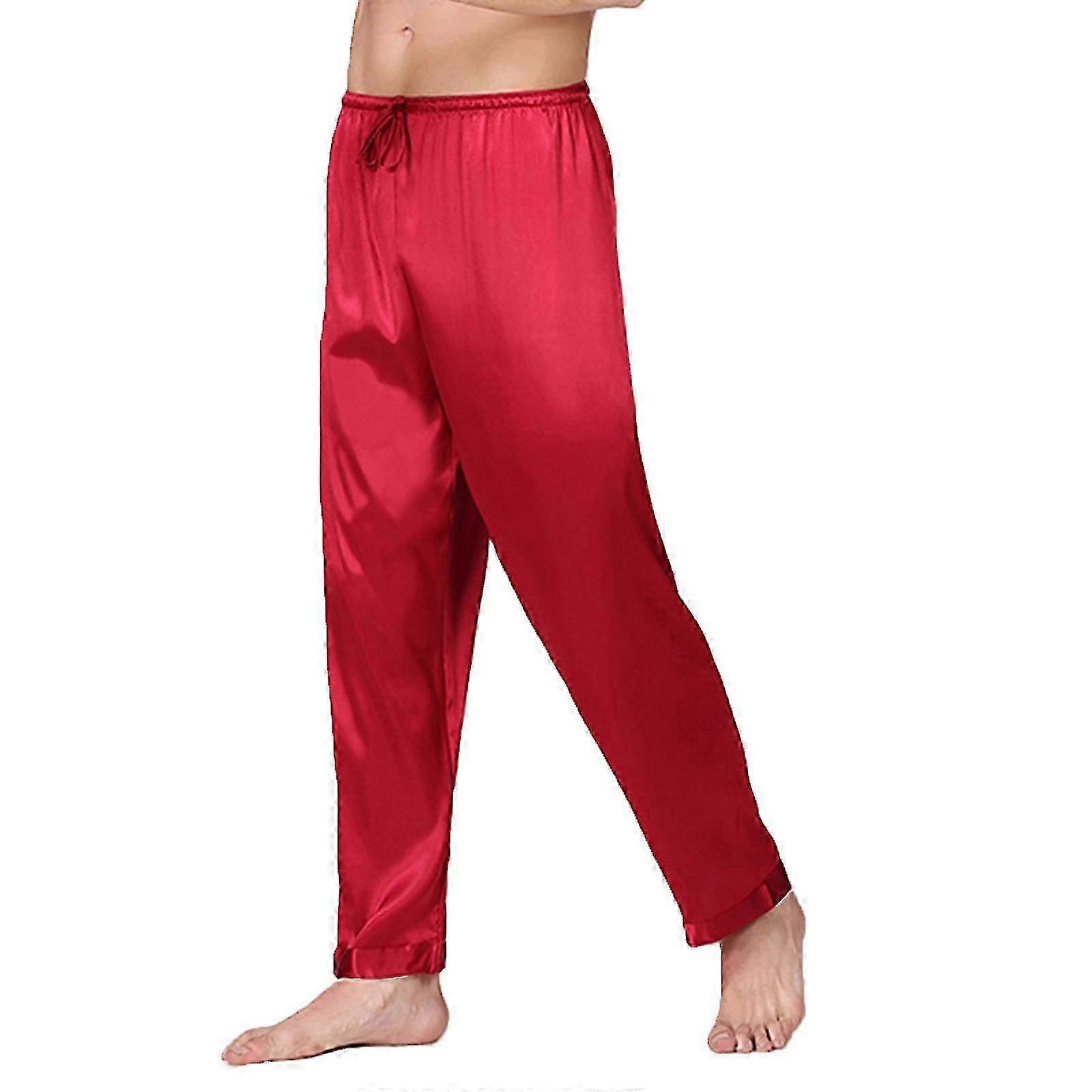 Men's Silk Satin Pajama Set – Long Sleeve Sleepwear With Floral Pattern – Big & Tall Sizes