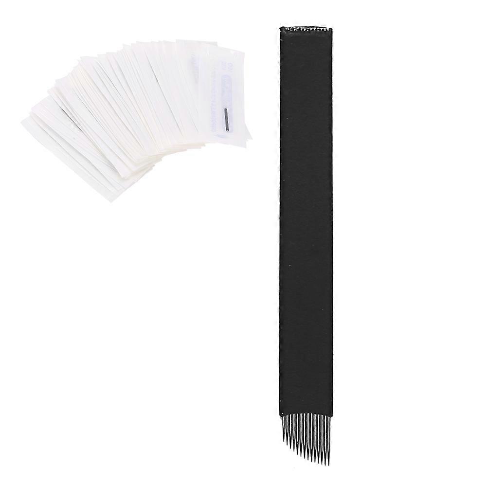 50pcs 0.18mm Microblading Needles Eyebrow Tattoo SemiPermanent Needle Blade(14 Pin )