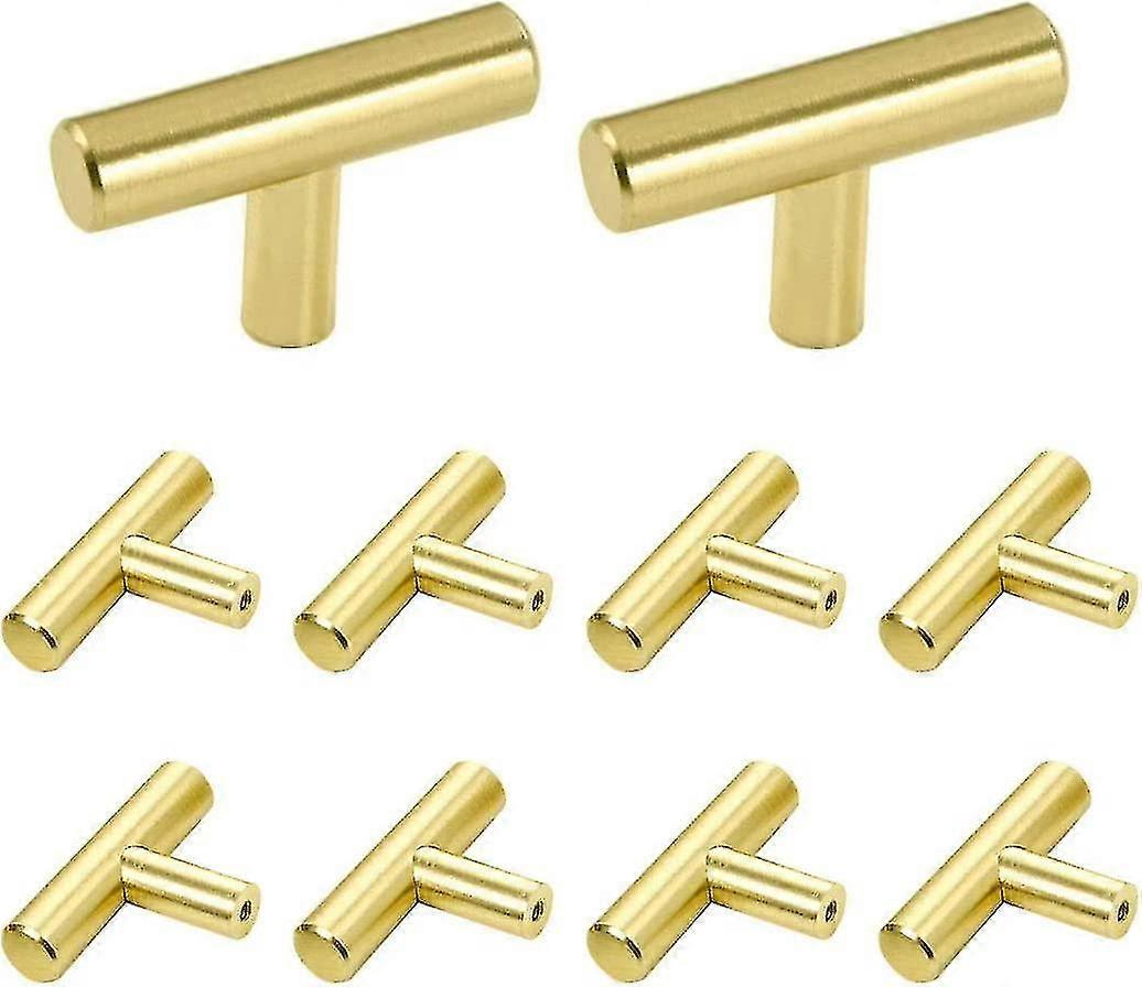 10pcs Drawer Knobs, Single Hole Cabinet Pulls And Knobs Gold Stainless Steel