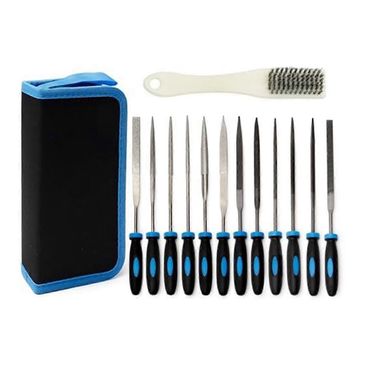 13Pcs Small File Set Metal Diamond Needle File Set File Tool Set for Precision Metal File Work Wood