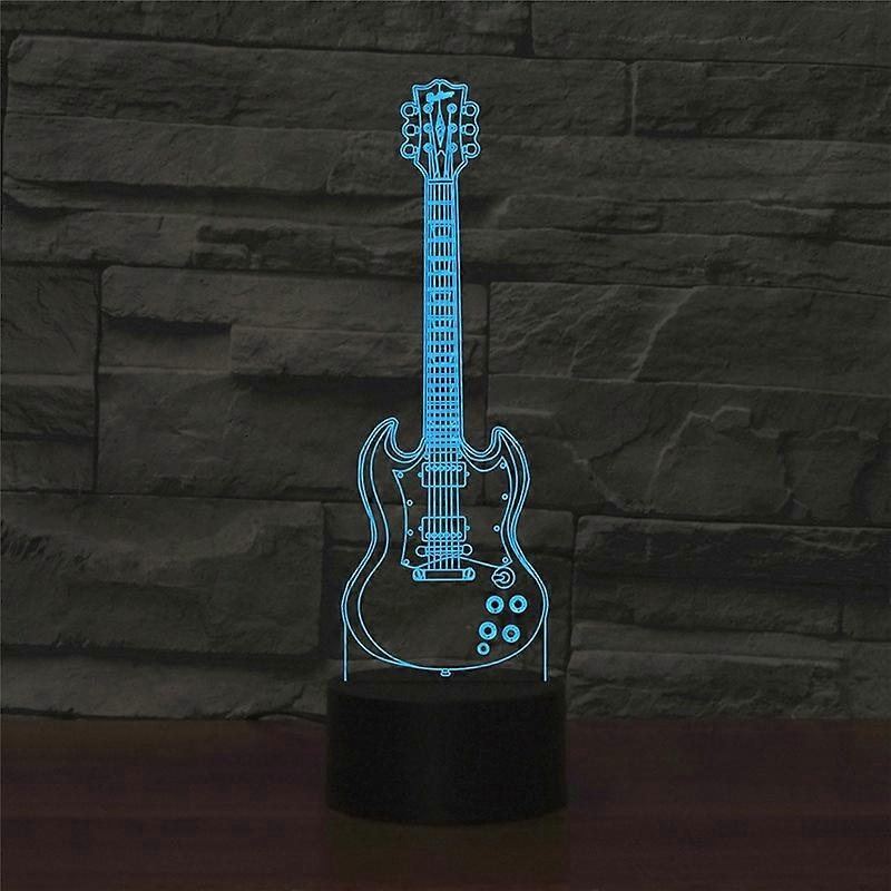 Five-string Guitar Shape Table Lamp, Charging Touch Version