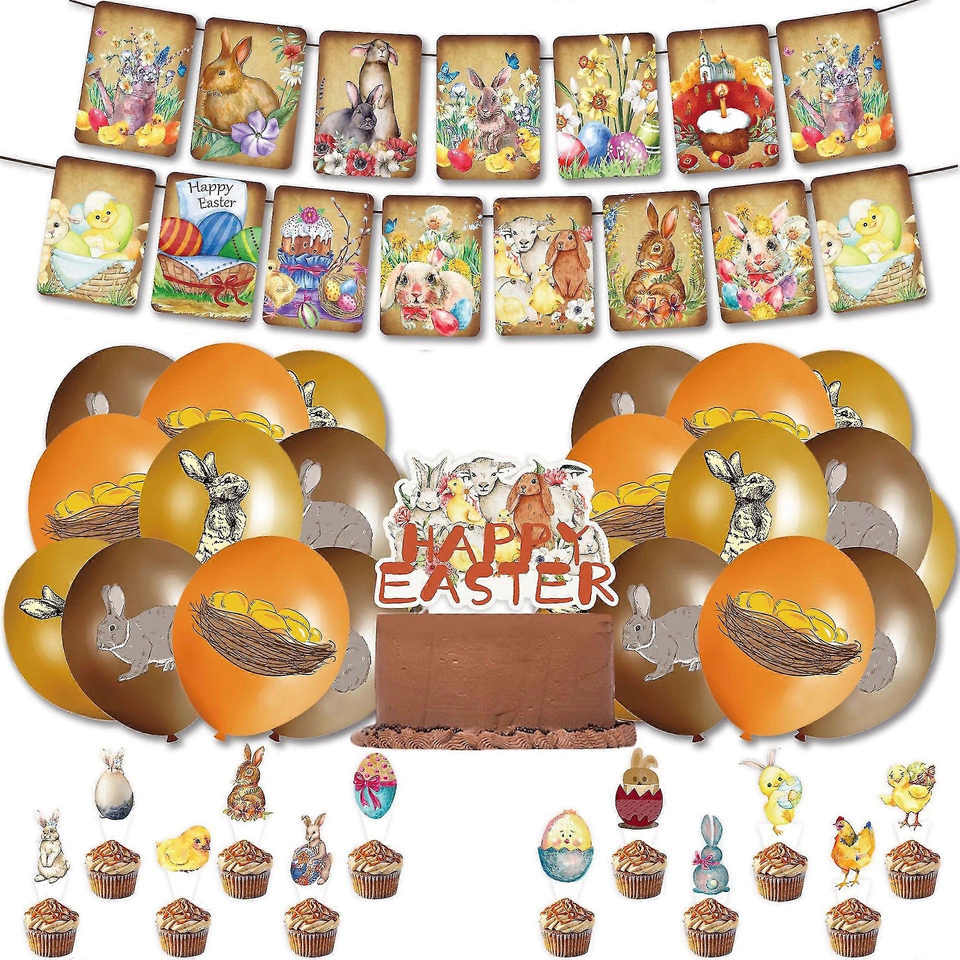 Happy Easter Themed Cake Plugin Party Balloon Kit