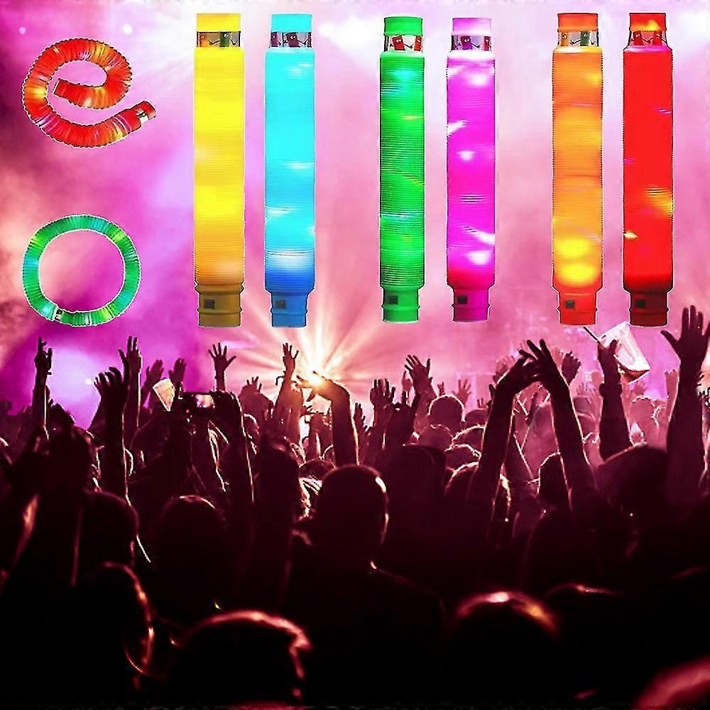 8pcs dekompresjon elastisk rør teleskoprør barnas ledet lysende bølgepapp la