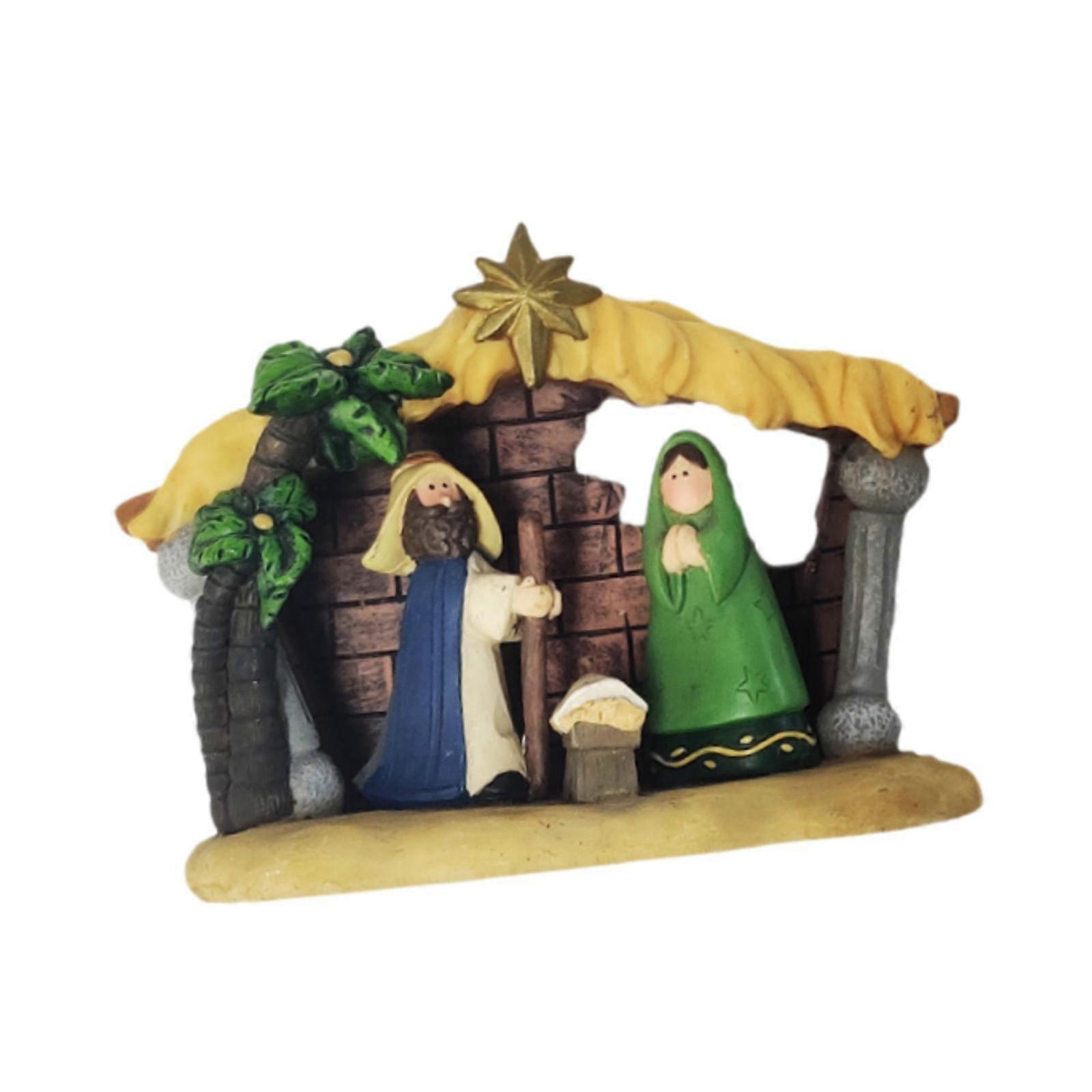 Christmas Nativity Scene Figurine Practical for Collection Kitchen Fireplace