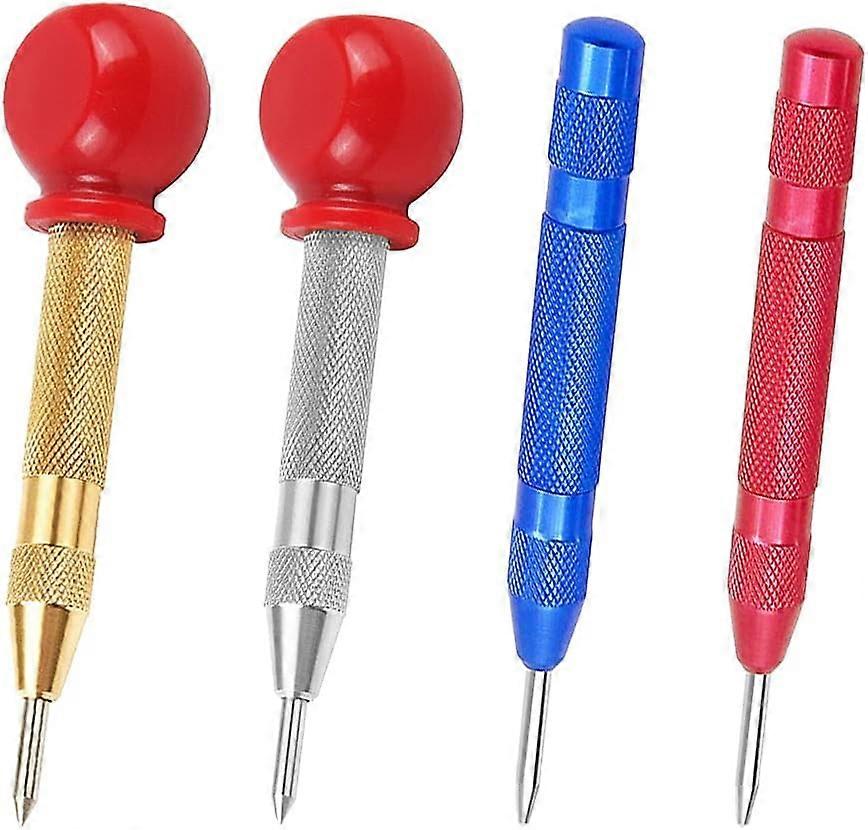 4 Pieces Auto Punch Tool Self Centering Punches Spring Loaded Punch Tool For Woo -8