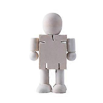 Wood Robot Block Action Figures Cute 3 Pack