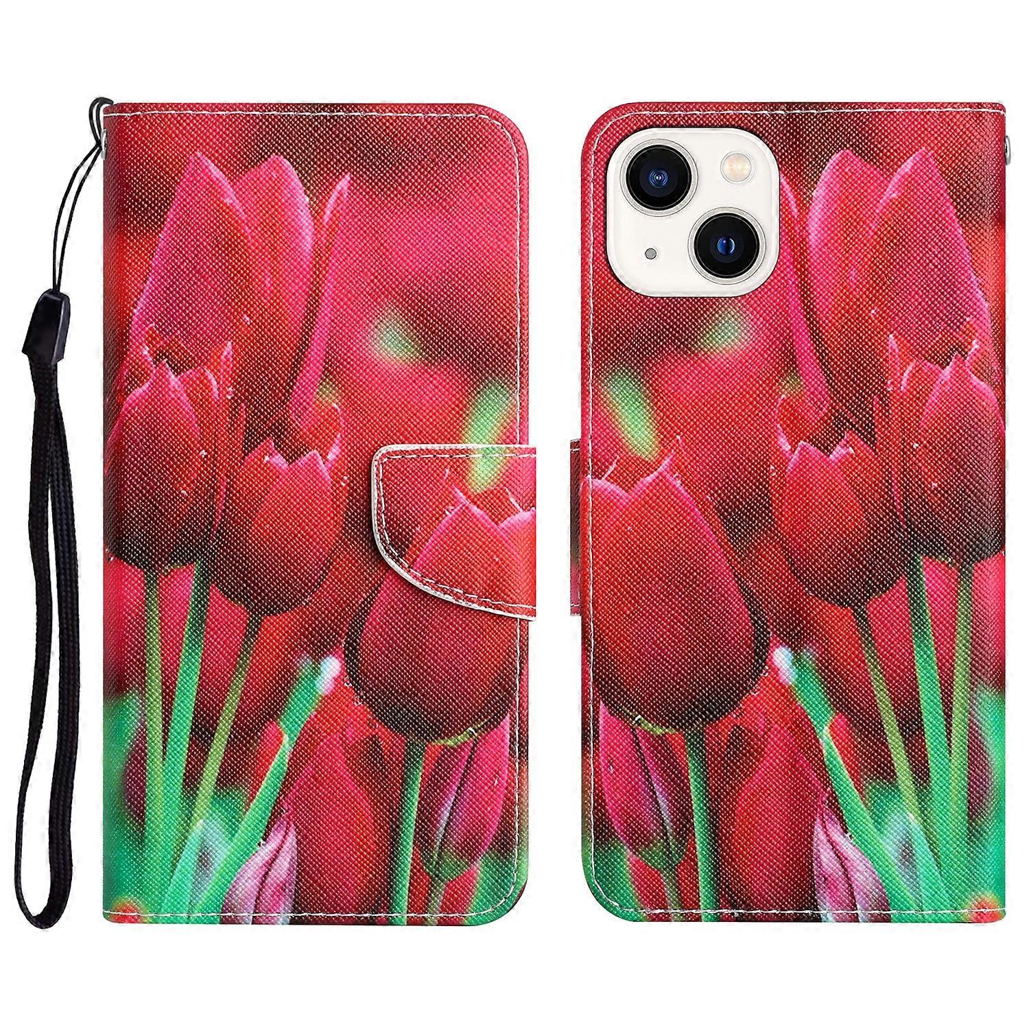 For iPhone 14 Plus Colored Drawing Leather Phone Case