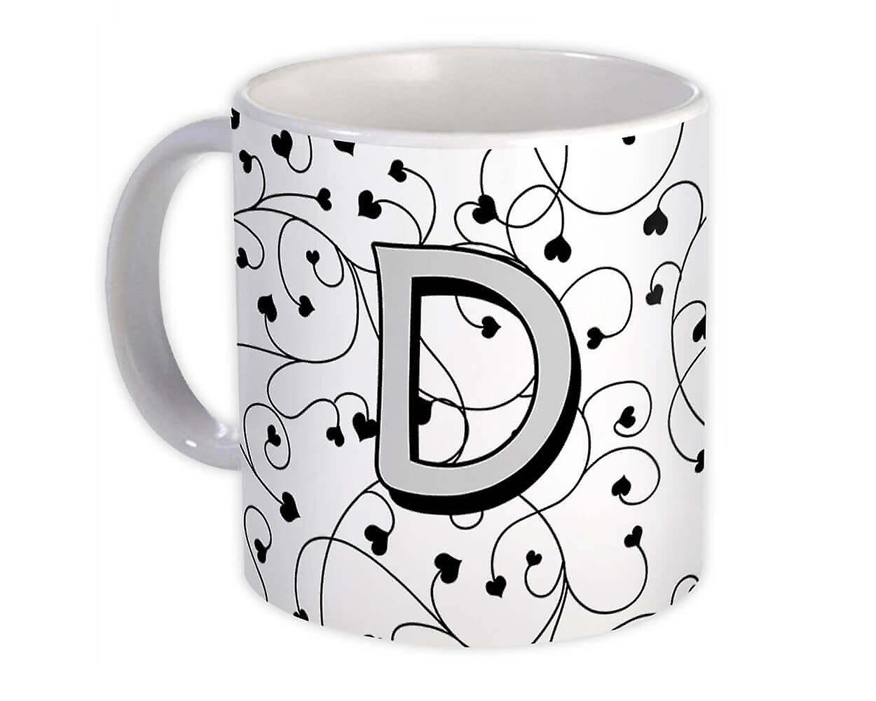 Hediye Kupa: Monogram Harf D Alfabesi