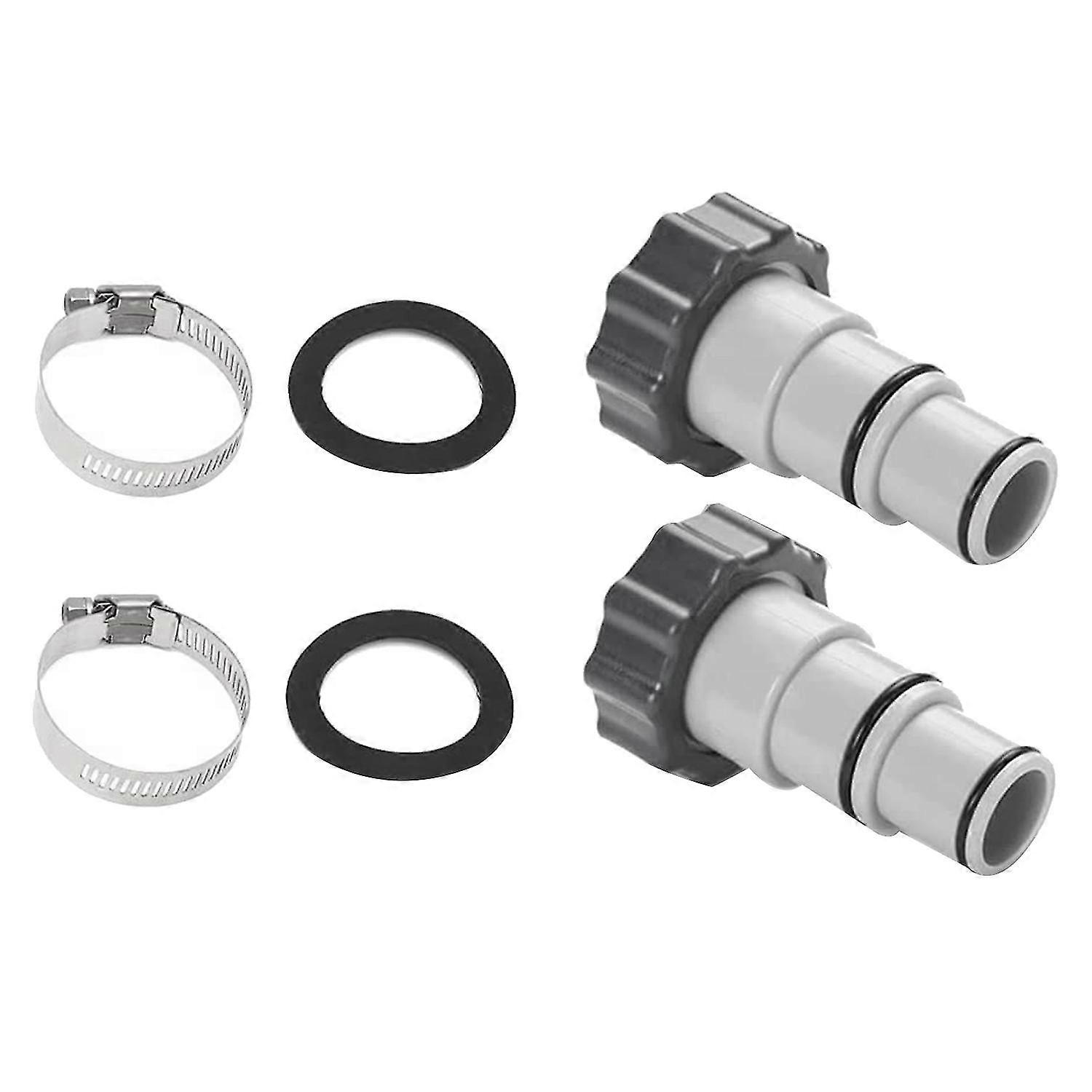 2pcs Pool Threaded Connection Pumps Conversion Adapter For Pool,converts 1.25 To 1.5 Inch Pool Hose