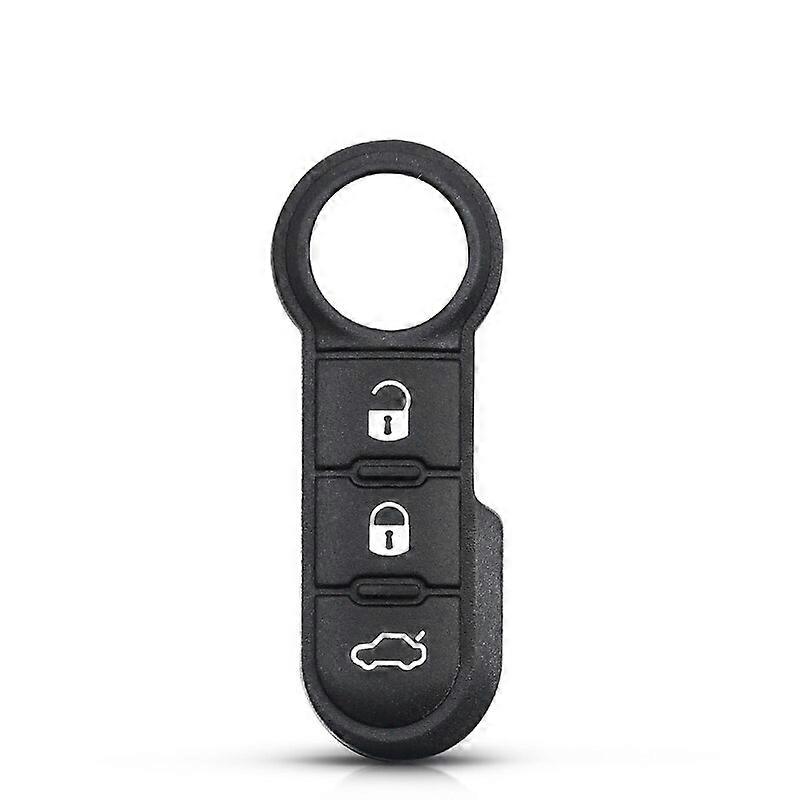 Dandkey New Styling 3 Buttons Rubber Pad Fob Flip Folding Blank Key Shell For Fiat 500 Panda Abarth Punto Remote Car Key Case Key Blanks