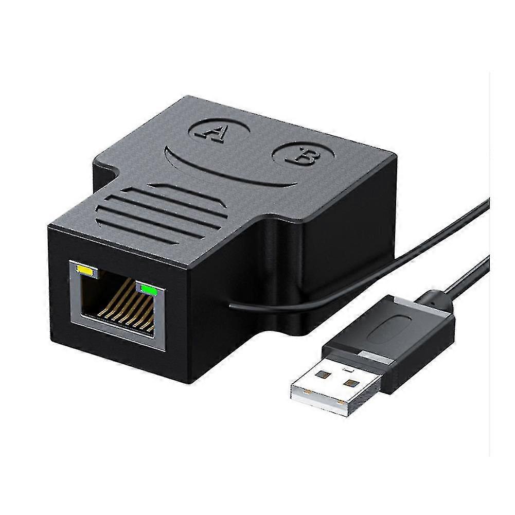 Ethernet Splitter 1 To 2 Rj45 Network Adapter Internet At The Same Time,usb To Dual- Female Rj45 Po
