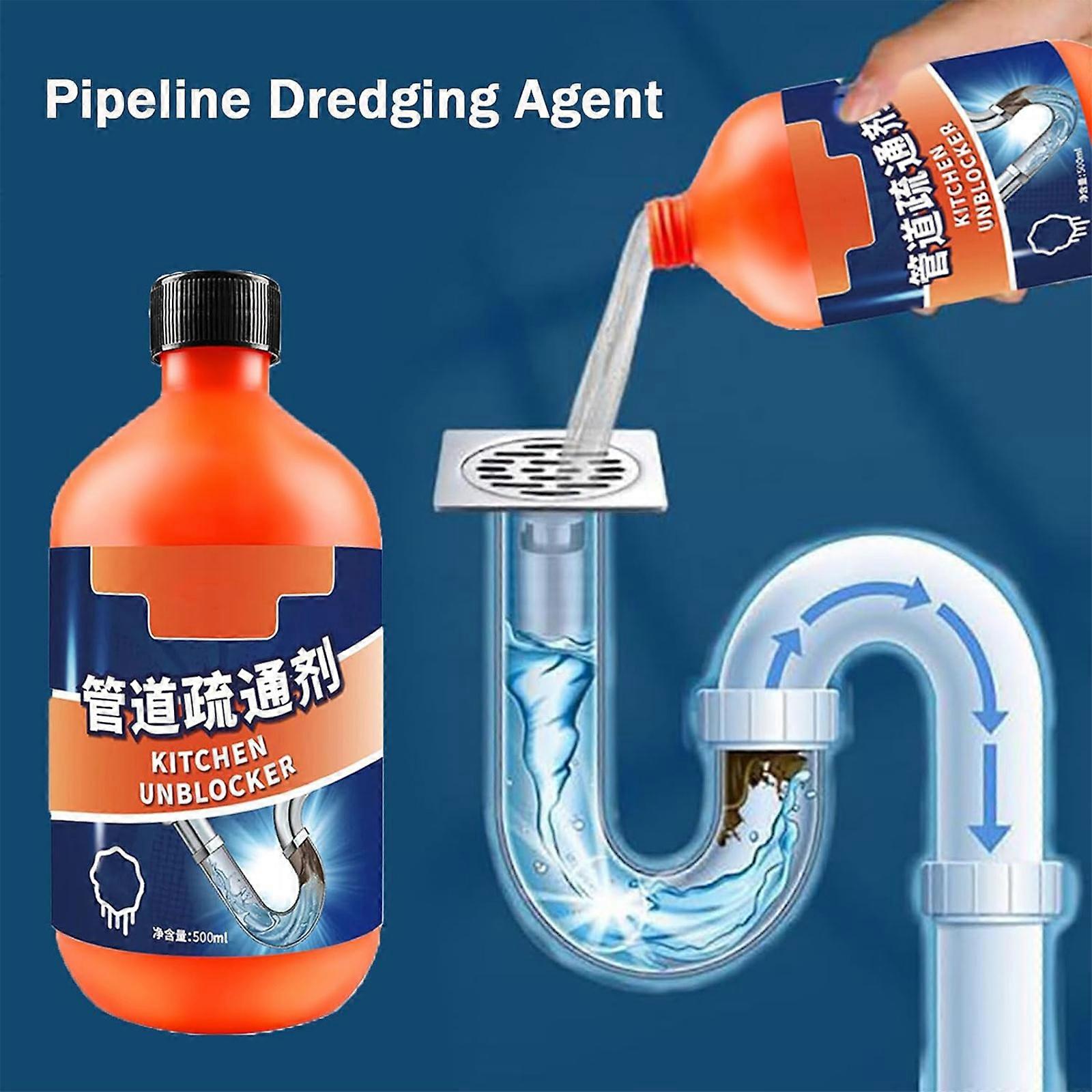 Kitchen Unblocker - Pipeline Dredging Agent, 500ml Powerful Pipe Dredging Agent, Sink And Drain Cleaner, Sink Drain Cleaner For Kitchen Toilet