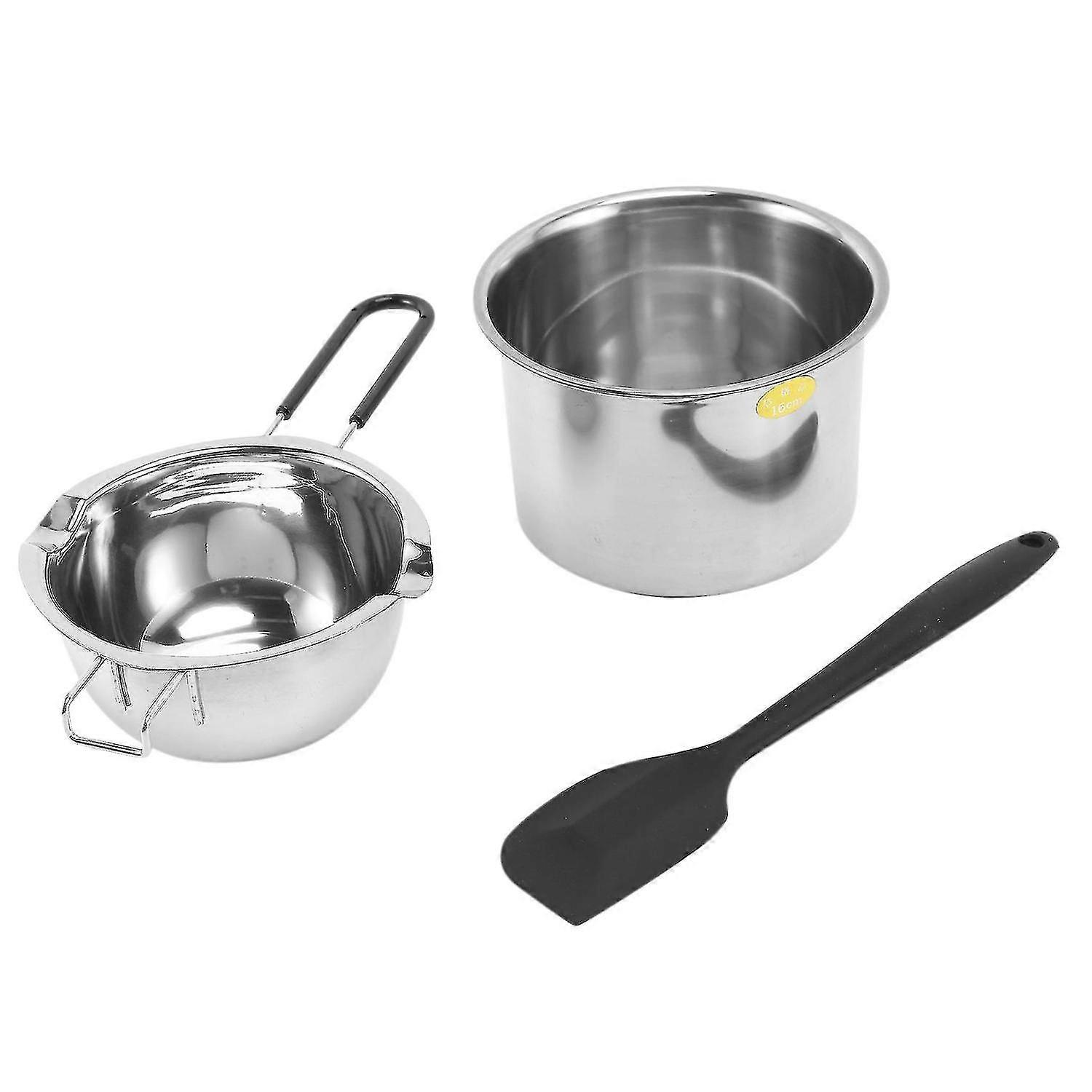 Double Boiler Pot Set Less Steel Melting Pot With Silic Spatula For Melting Chocolate, XiXi