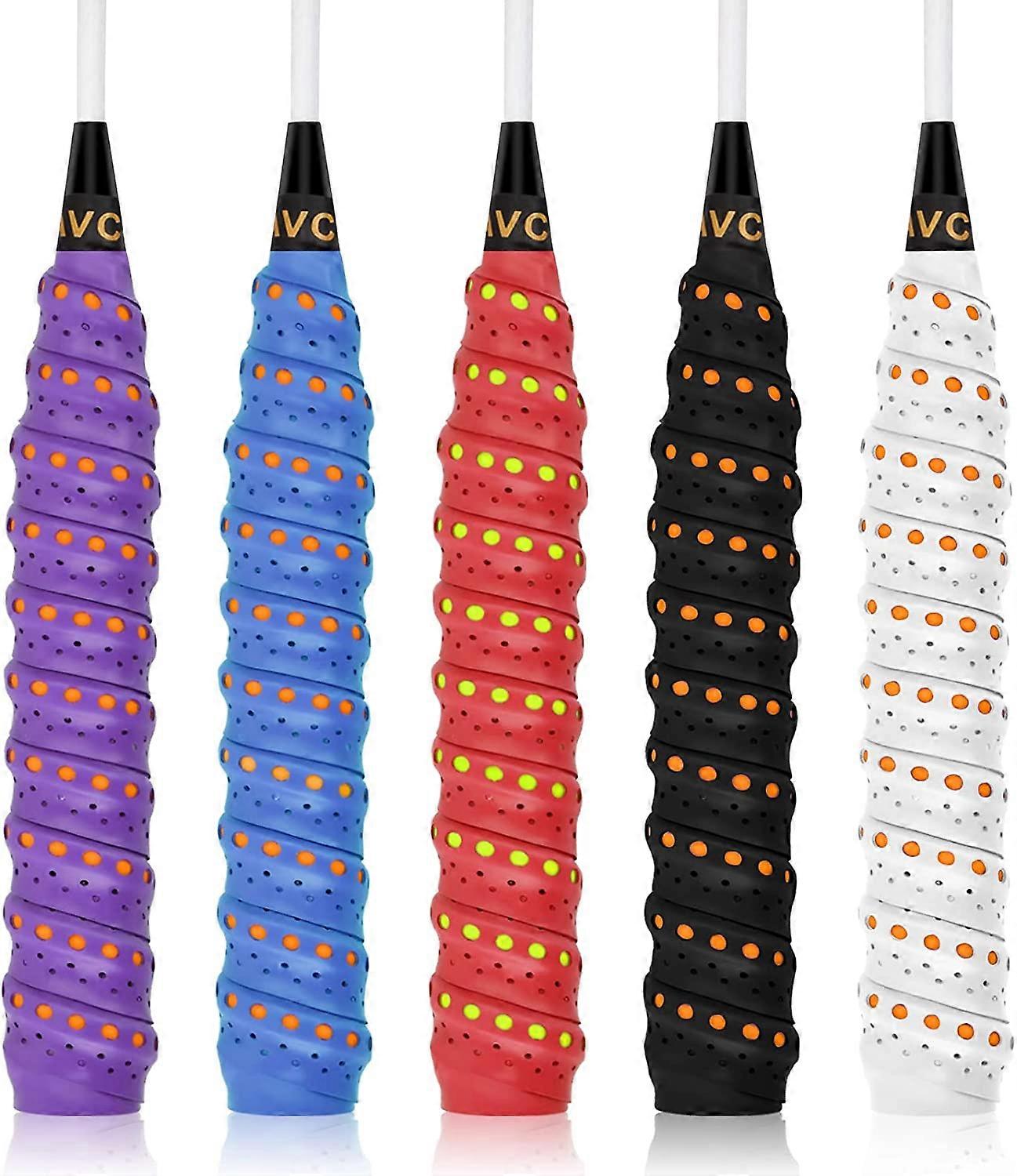 5-pakning Healwe Pu racketgrep, superabsorberende tennis/badminton/squash