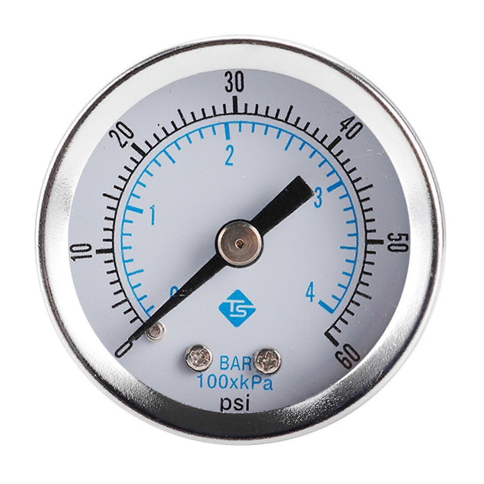 Utility Pressure Gauge Range 0-60psi/0-4bar Low Pressure Gauge 1/8" Thread