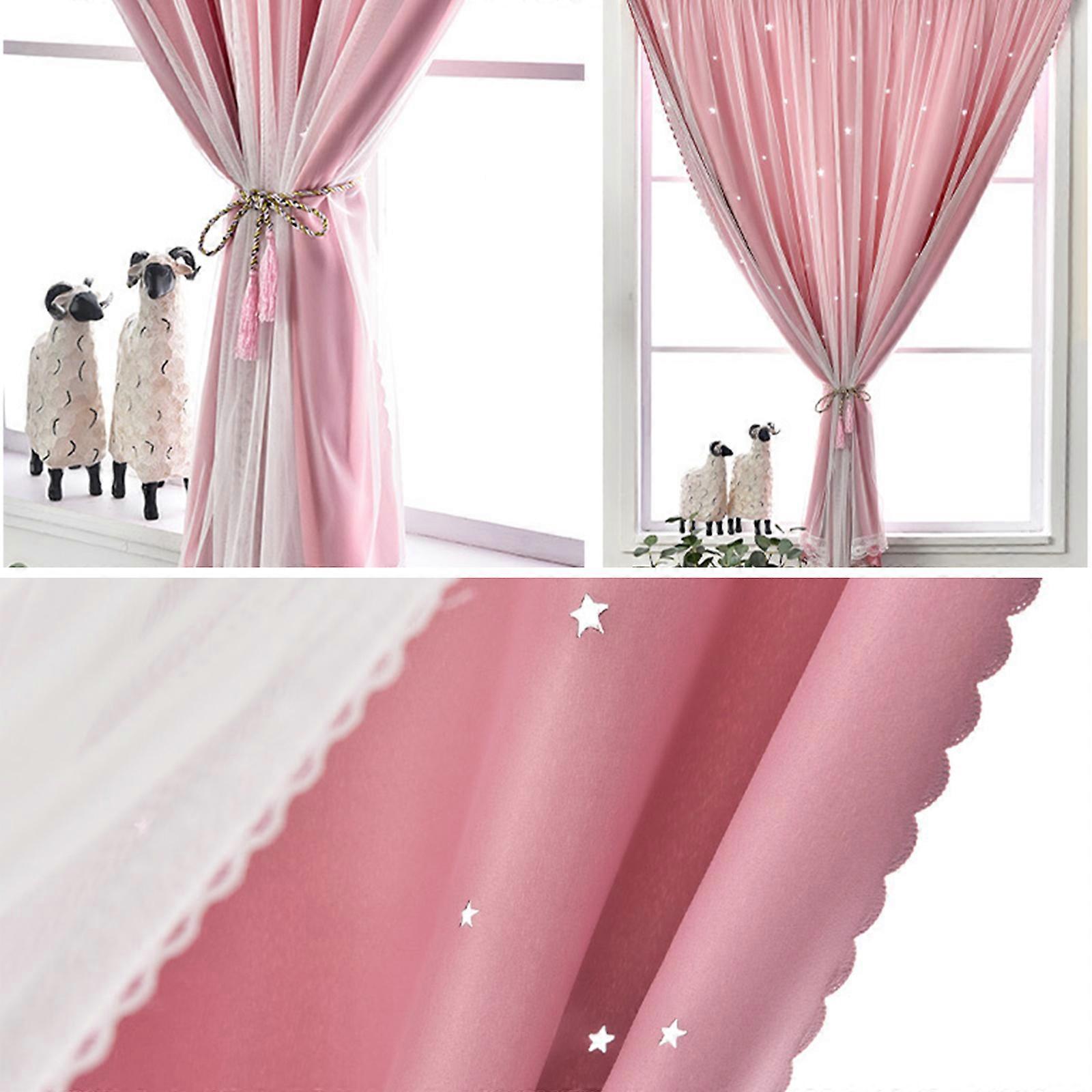 Room Backdrop Curtains Shading Drape High Quality Self-Adhesive Anti UV Punch Free Window Drapes