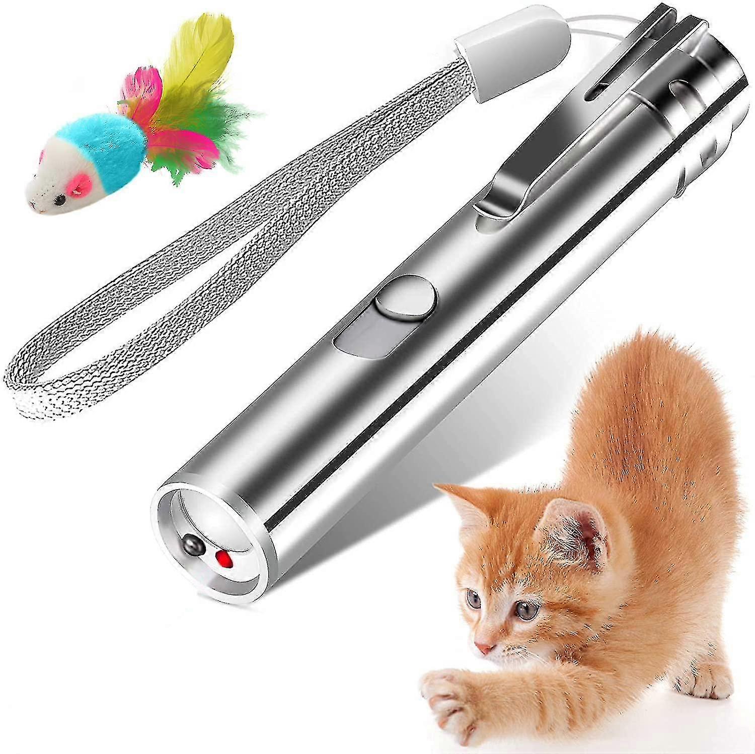 Rechargeable Interactive Cat Toy Stick With Toy Mouse