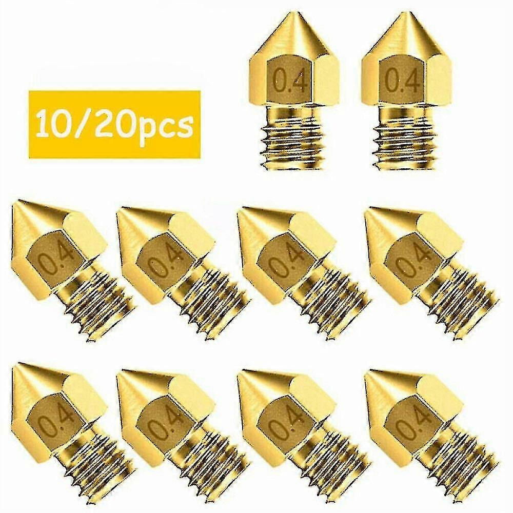 10 / 20pcs 3D Drucker Düse Zubehör Messing Mk8 0,4 mm für Cr10 Ender 3 Anet A8