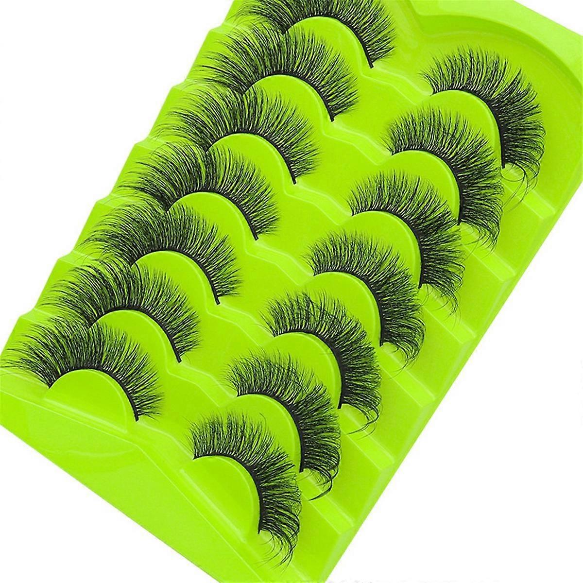 001 7 Pairs Eyelashes Makeup Soft Dramatic 3D False Eyelashes Thick HandMade Lashes Extension Reusable Lashe