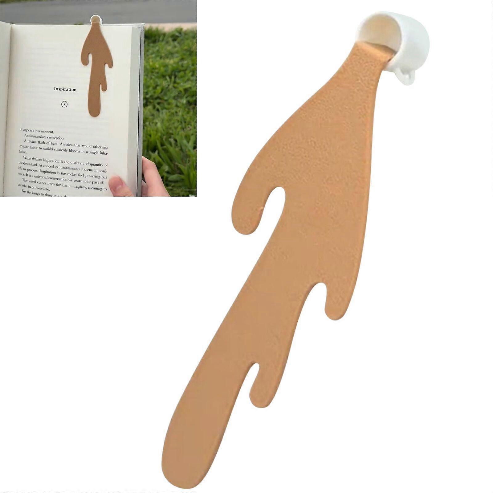 こぼれたコーヒーのしおり、かわいいしおりの本愛好家のギフトブックアクセサリー、100%新しい