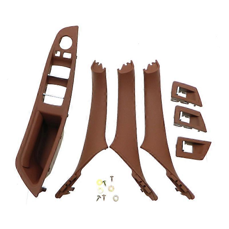 RHD Car Interior Door Handle Inner Door Panel Pull Trim Cover for - 5 Serie F10 F11 520 525 Red-Bro