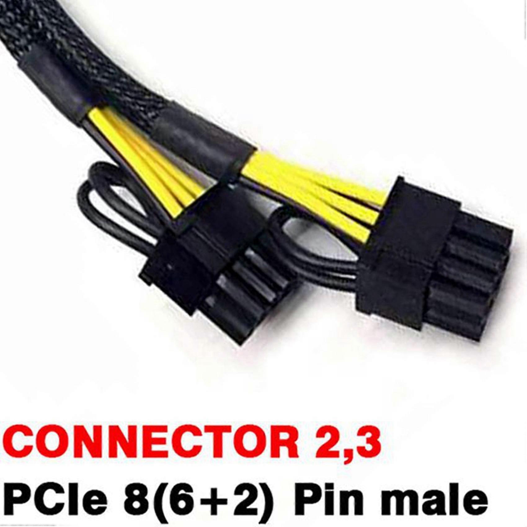 5pcs Pci-e 6 Pin To Dual 8 Pin (6+2) Graphics Card Pci Adapter Cable