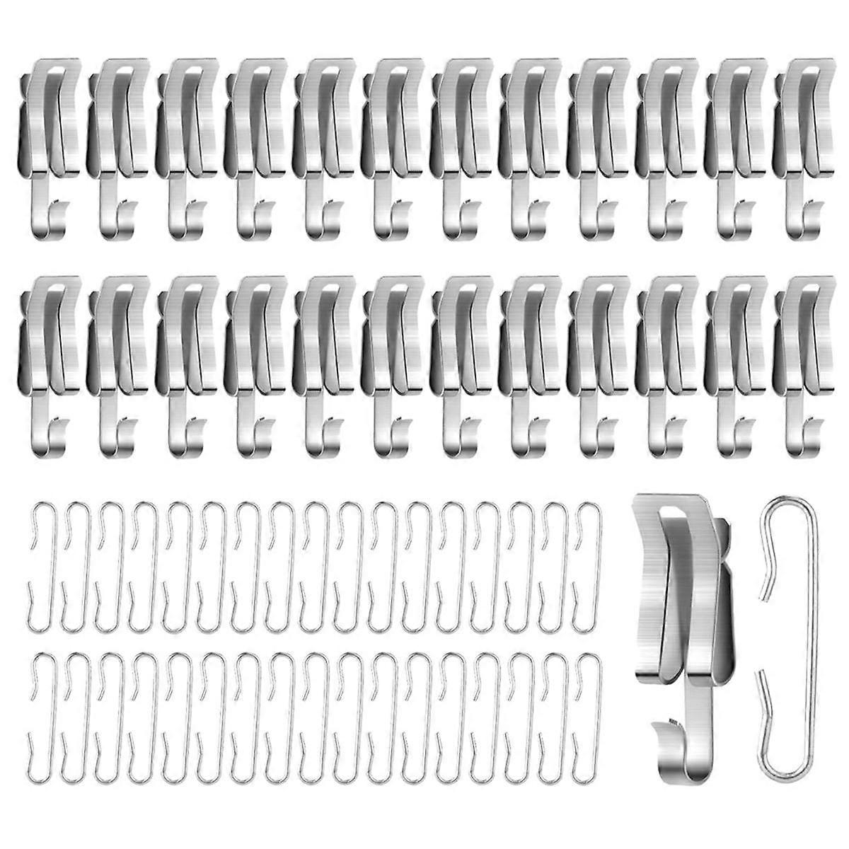 100Pcs Heat Cable Roof Clips and Spacers, Metal De Icing Cable Hooks and Spacers Set Outdoor Gutter