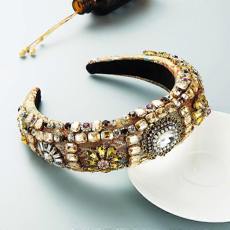 Baroque Sponge Padded Velvet Headband Coffee