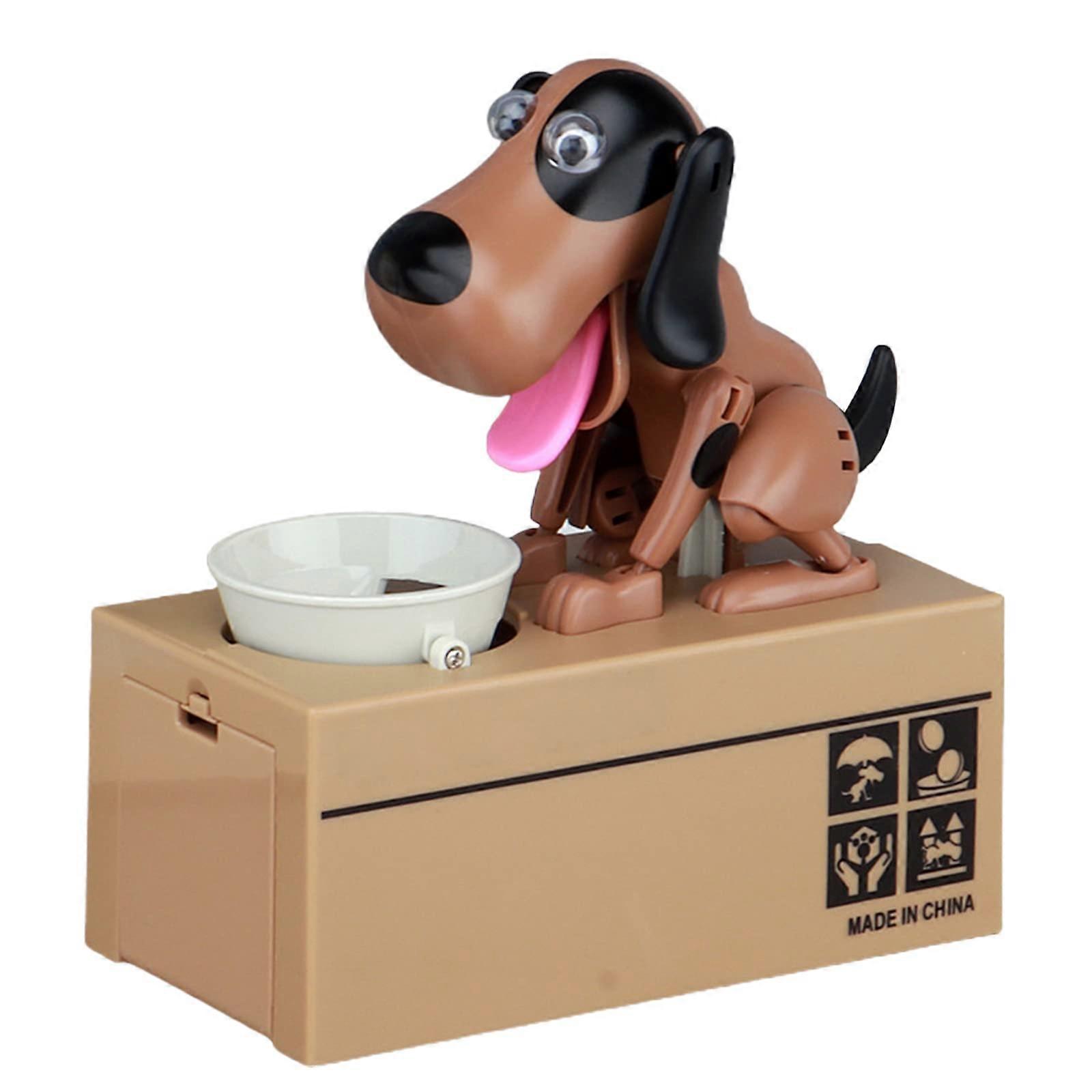Dog Piggy Bank Eats Money, Cute Coin-Stealing Puppy Piggy Bank Piggy Bank, Dog Piggy Bank Eats Coins, Counting Bank, Coin Sorter, 2.7x7 inches