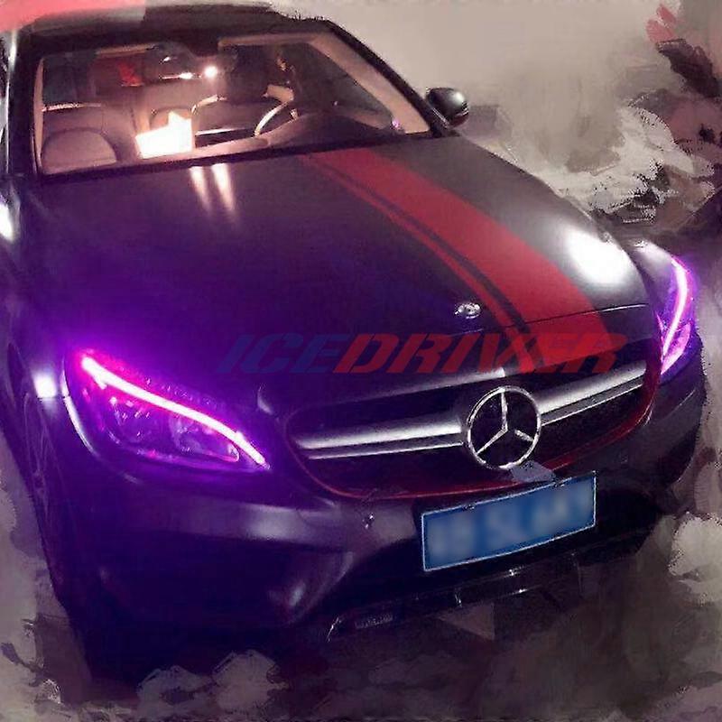 Icedriver for Mercedes Benz C class DRL RGB multicolor LED boards ?w205 s205 a205 AMG c63 2014-2019 RGBW daytime running lights