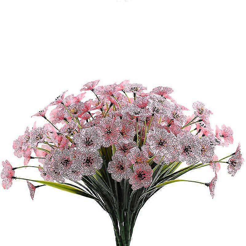 10 buntar konstgjorda blommor för utomhusbruk, buskar, UV-resistenta växter, konstgjorda plastväxter