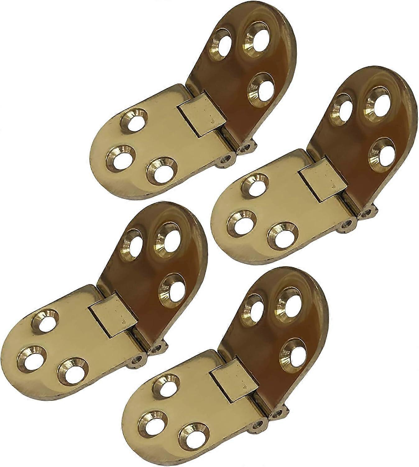 Solid Brass Table Folding Flip Top Hinge, 2-3/4"x1-3/16", Polished Brass, 4 Pack