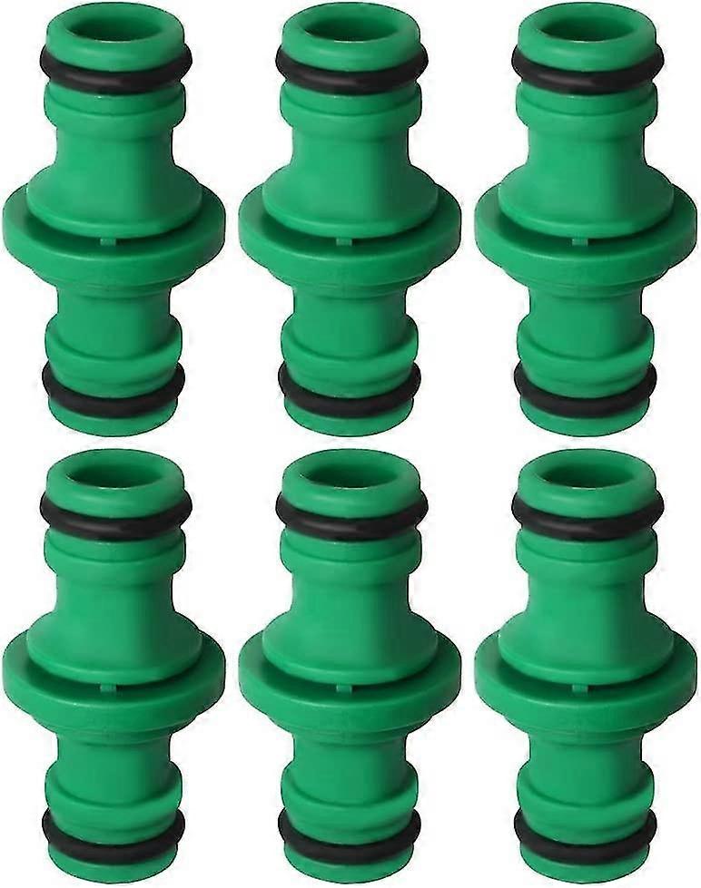 Double Plug Hose Connector Green Garden Hose Coupling Car Washing 6pcs