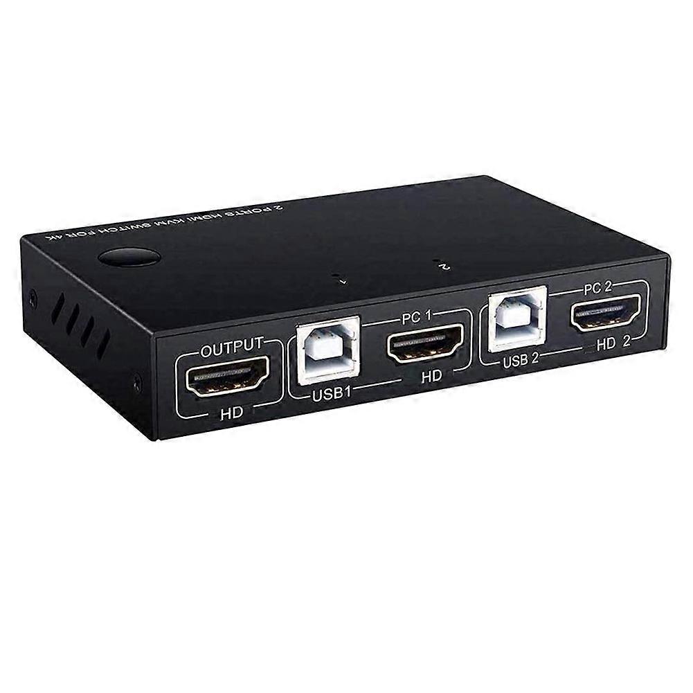 KVM Switch High Definition Multimedia Interface 2 Port Box Video Switcher Splitter Share 4K Supported