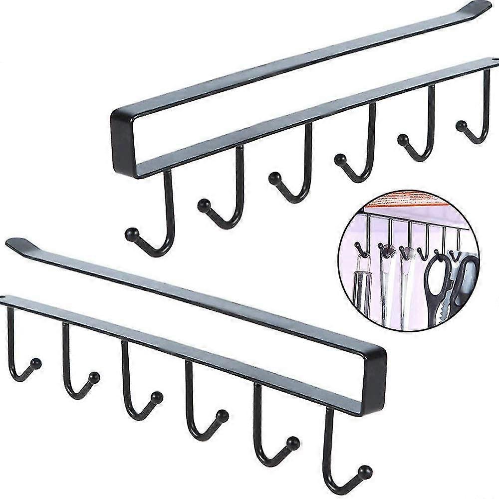 2 Pieces Hook Rack, Multifunctional 6-hook Rack/kitchen Utensils For Hanging