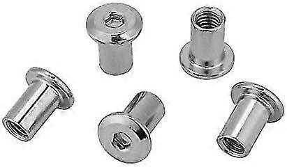 Flat Hex Nuts, M6 M8 Flat Nuts Nickel Plated Iron Round Head Hex Nuts Hex Socket Hex Nuts(m6*15 50pcs)