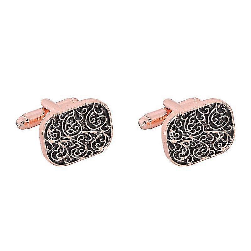 Rose Gold Classic Vintage Roman Pattern Cufflinks