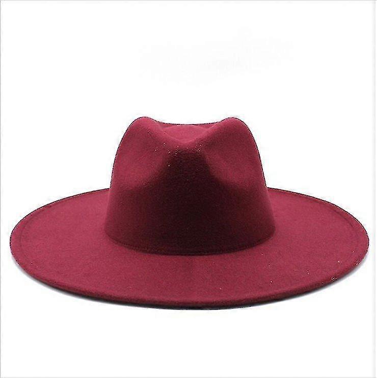 Varm vinter klassisk bred rand Fedora Hat Sort hvid uld hatte mænd kvinder knuses Vinter Hat