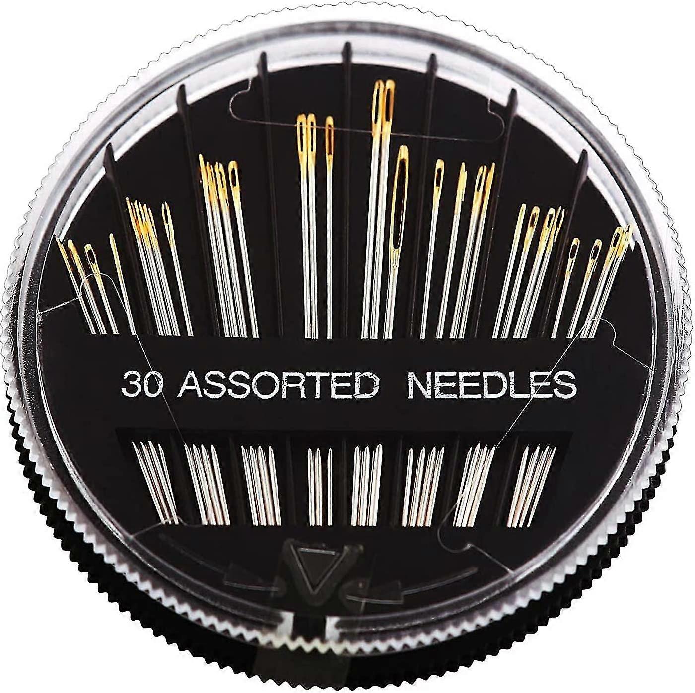 Aiguilles à coudre à pointe pointue, aiguilles à coudre à la main, aiguilles à repriser, aiguilles à tricoter (4 pièces, noires)