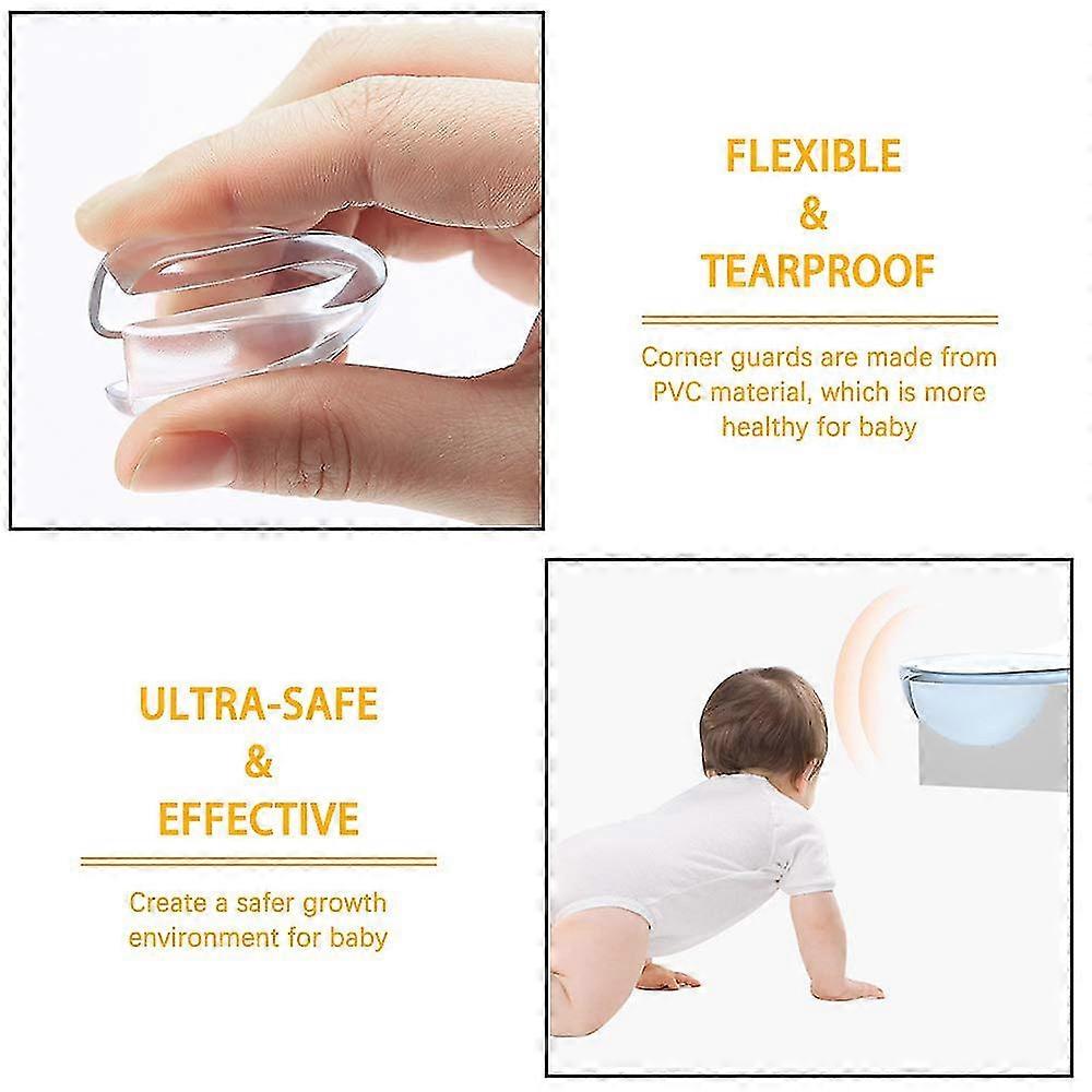 25 Piece Corner Protection Set, Contains 12 L-shaped And 12 Spherical, Clear