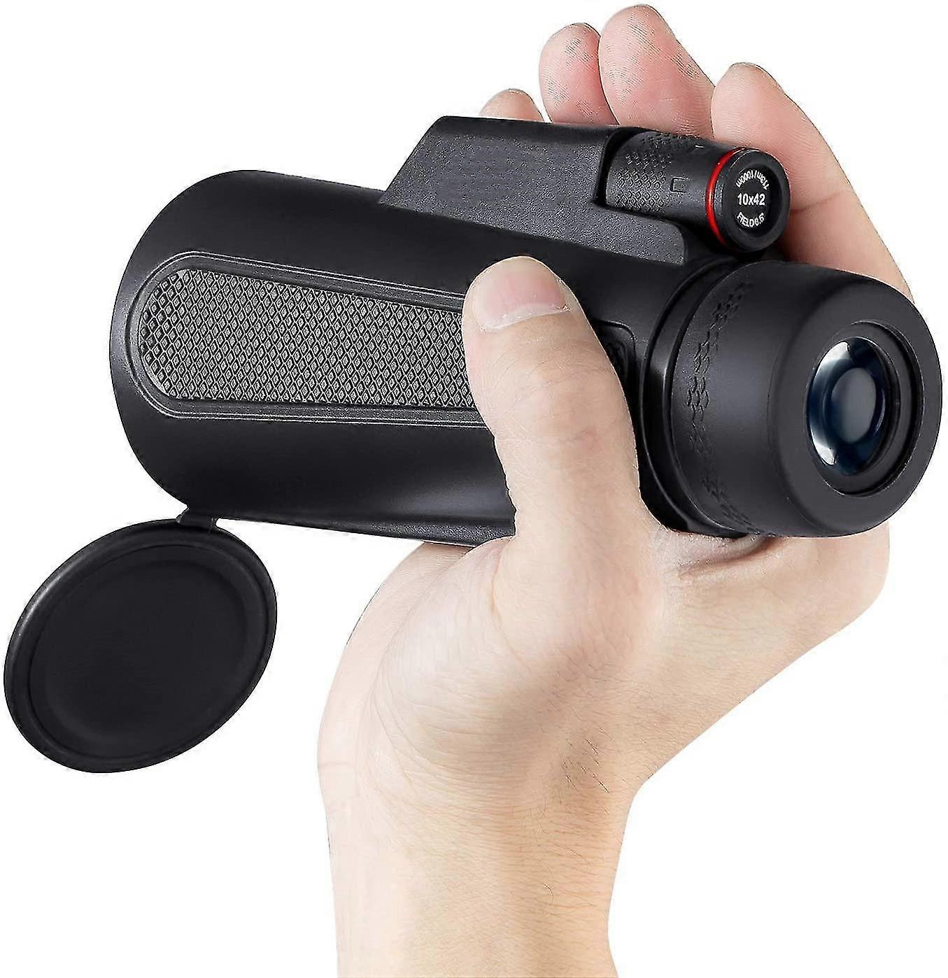 Powerful Adult Monocular, 10X42 Optical Telescope Lightweight Compact Spotting ScopeBlack