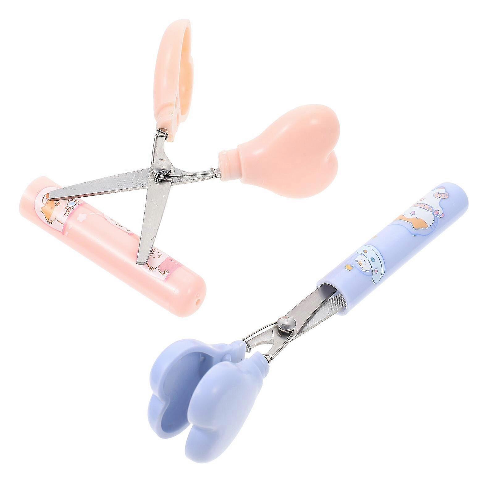 2pcs Kid Scissors Cartoon Student Scissors Portable Craft Scissors Miniature Art Scissors